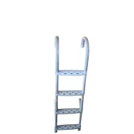 Lodný rebrík z bieleho hliníka, plastu 4 stupňov