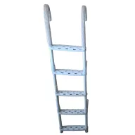 Lodný rebrík z bieleho hliníka, plastu 5 stupňov