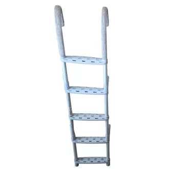 Lodný rebrík z bieleho hliníka, plastu 5 stupňov