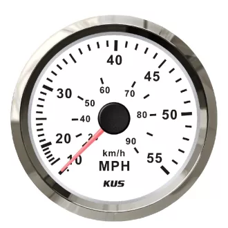 Merač rýchlosti KUS 55 MPH z nerezovej ocele - biely