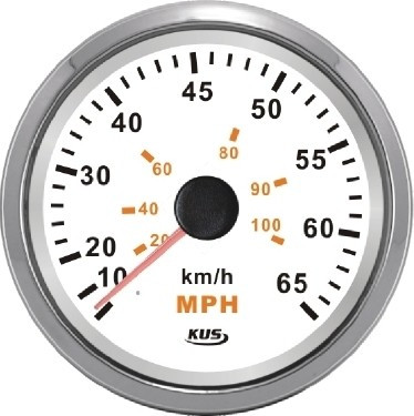 Merač rýchlosti KUS 55 MPH z nerezovej ocele - biely