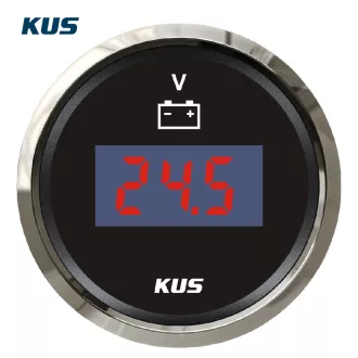 Voltmeter digitálny KUS 8-32 V nerezová oceľ-čierna