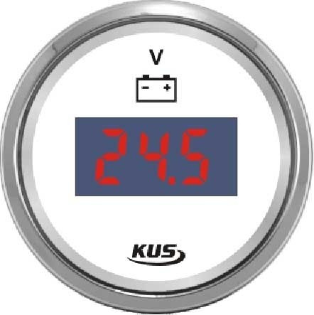Voltmeter digitálny KUS 8-32 V nerezová oceľ-čierna