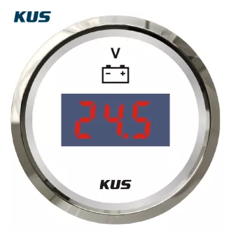 Voltmeter digitálny KUS 8-32 V nerezová oceľ-biela