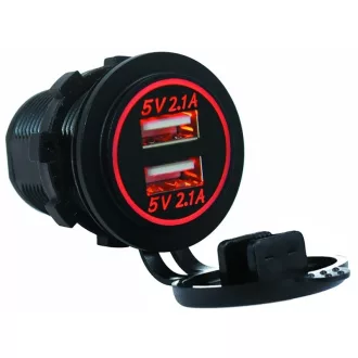 USB nabíjačka LED červená 12/24V - 3,1 A