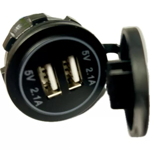 USB nabíjačka LED modrá 12/24V - 4,2 A