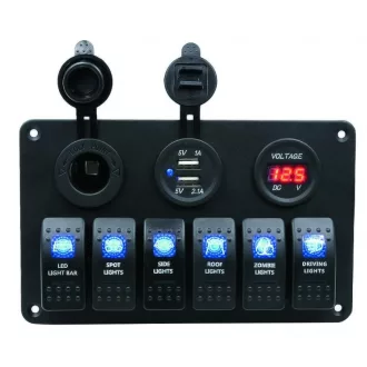 Prepínací panel 6 jednotiek USB únik. Tenzometer