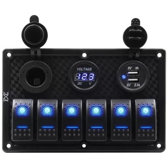 Prepínací panel 6 jednotiek USB únik. Tenzometer