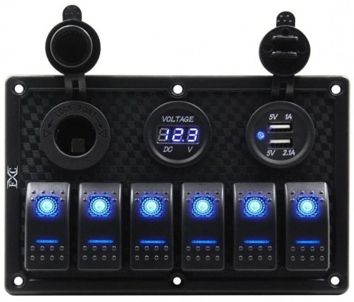 Prepínací panel 6 jednotiek USB únik. Tenzometer