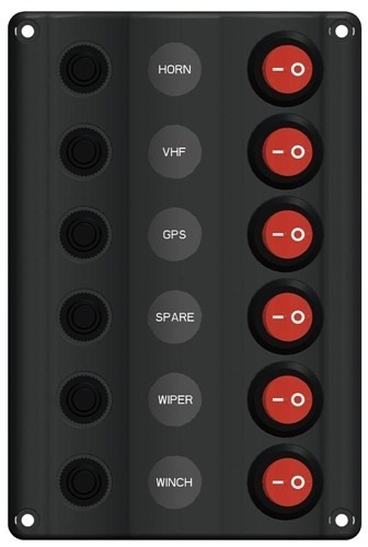 Ovládací panel so 6 štandardizovanými vlnovými LED diódami