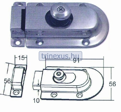 Posuvný magnetický zámok z nehrdzavejúcej ocele 91 x 56 mm