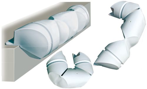 Prístavný blatník s ohybným okrajom 100x20 cm biely