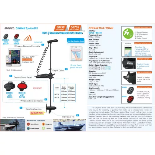 Haswing Cayman B120 GPS 36V Gen 1.6 250cm čierny