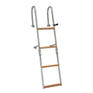   Lodný rebrík so 4-stupňovým kovovým teakovým zábradlím 110 cm