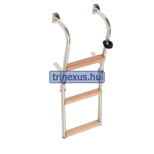 Lodný rebrík 3 stupeň kovový teak 64x26cm