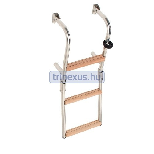 Lodný rebrík 4 stupeň kovový teak 86x26cm