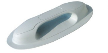 Gumová rukoväť na čln, ploché PVC vs. sivá, 253 x 105 mm,