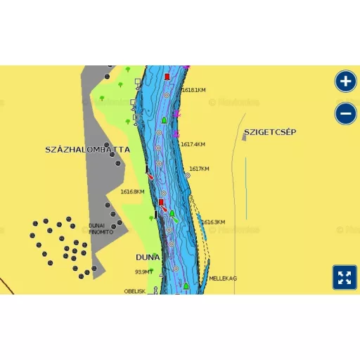 Navionics+ Dunaj, Balaton, Benátske jazero, Jadranské more, Stredozemné more
