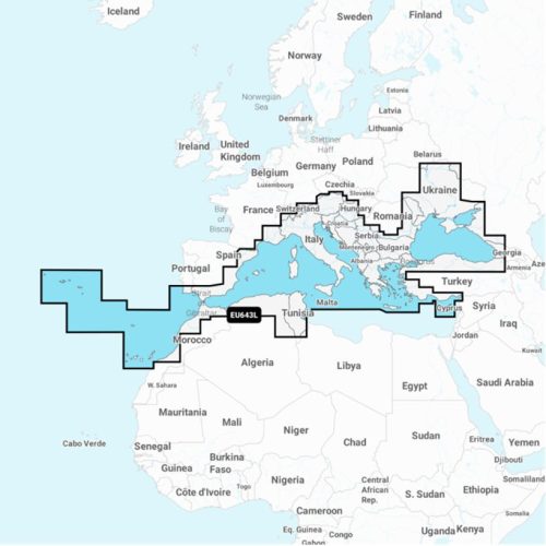 Navionics+ Stredozemné a Čierne more (EU643L)