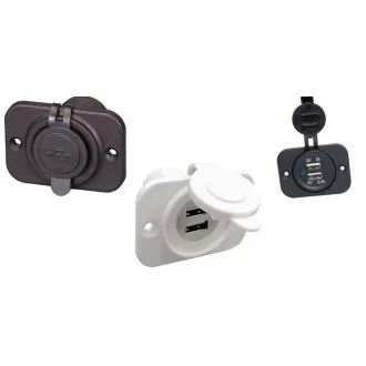 USB nabíjanie LED dvojitá biela