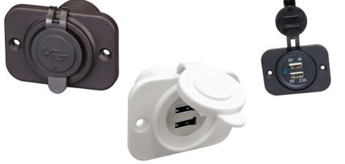 USB nabíjanie LED dvojitá biela