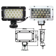 Vyhľadávacie svetlo s podstavcom 24 LED hliníková biela