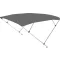Bimini strecha dvojitý rám tmavosivá 225x150-170x129 cm