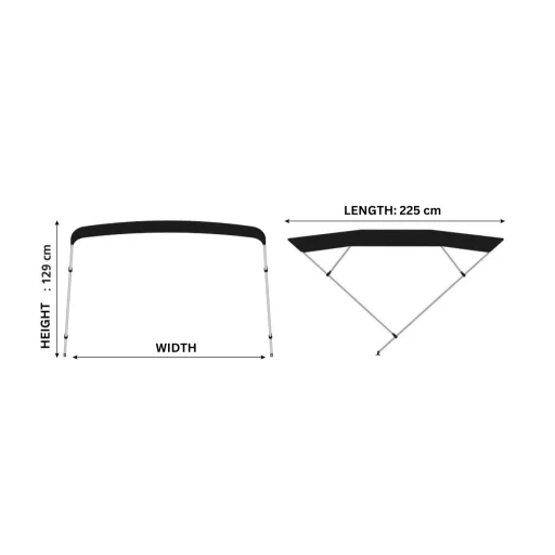 Bimini strecha béžová 225x190-210x129 cm EVA