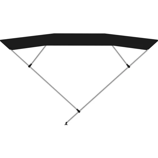 Bimini strecha dvojitý rám čierna 225x190-210x129 cm