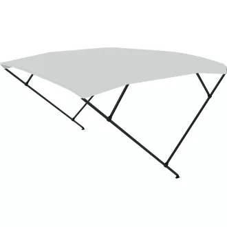   Bimini tető dupla keret vszürke fekete cső 225x190-210x129 cm EVA