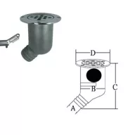 Odvodnenie vody z ocele 45 stupňov 38 mm