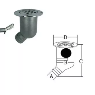 Odvodnenie vody z ocele 45 stupňov 38 mm