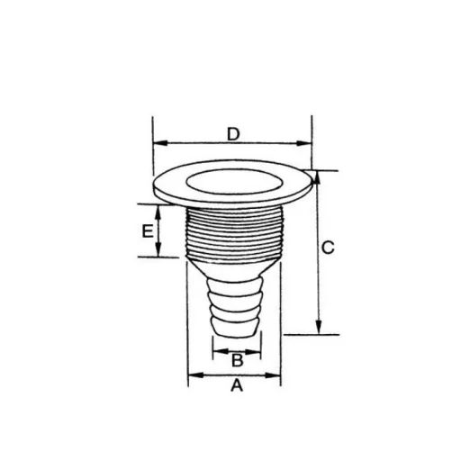 Výstup vody cez telo 25x83 mm