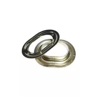   Oválne očko 22,5 x 13 mm mosadzné poniklované (balenie po 10 ks)
