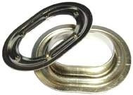 Oválne očko 22,5 x 13 mm mosadzné poniklované (balenie po 10 ks)
