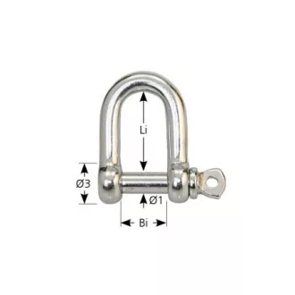 Nerezová oceľová spona v tvare D 4 mm <10-St.Pack>