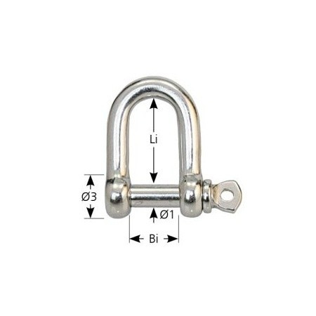 Nerezová oceľová spona v tvare D 4 mm <10-St.Pack>
