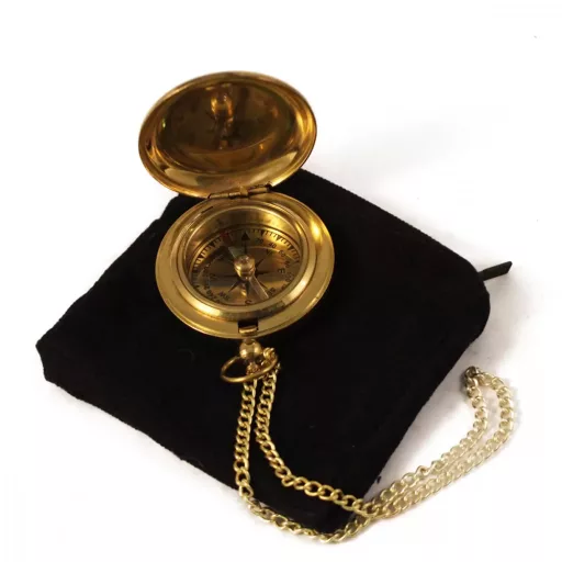 Kompas vo vrecku s medenou retiazkou 4,5 cm