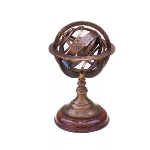Armilárna guľa bronz, drevo 22 cm VVL